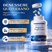 Carica l'immagine nel visualizzatore di Gallery, Magnesio Bisglicinato Capsule 350mg, 240cps, Formula Avanzata-Made in Italy