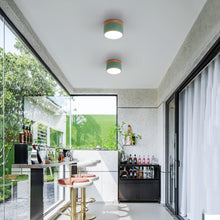 Carica l'immagine nel visualizzatore di Gallery, Plafoniera LED, faretto decorativo in legno montato su superficie, mini plafoniera rotonda verde, bianco caldo 3000K, 12