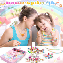 Carica l'immagine nel visualizzatore di Gallery, Tomylv Kit Braccialetti Fai Da Te Bambina, Regalo Bambina, Arcobaleno, Kit Gioielli Creativi, Regali Di Compleanno, Giocattoli per Bambini 5-12 Anni