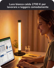 Carica l'immagine nel visualizzatore di Gallery, EDISHINE Lampada da Tavolo LED, RGB &amp; Bianco Caldo, Sync Musicale, Nera