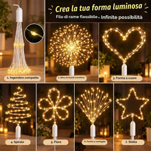 Carica l'immagine nel visualizzatore di Gallery, Joycome 2 Pezzi 198 LED Luci Fuochi d'Artificio Batteria - Bianco Caldo