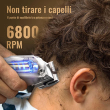 Carica l'immagine nel visualizzatore di Gallery, Tagliacapelli uomo professionale &amp; T-blade, Macchinetta per capelli, Regolabarba, Tagliacapelli elettrico, set da toelettatura IPX7 impermeabile ricaricabile per uomo