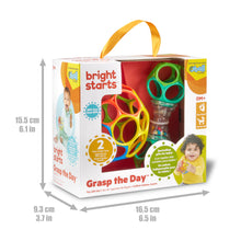 Carica l&#39;immagine nel visualizzatore di Gallery, Bright Starts, Set Regalo con Giocattoli Oball Facili da afferrare - Grasp The Day, Confezione da 2 Giocattoli con Pallina e sonaglio, privi di BPA, Unisex, 0+ Mesi