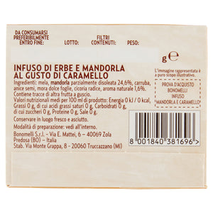 Bonomelli Infusi Gustosi, Mandorla e Caramello, Confezione da 20 Filtri, Gusto Raffinato ed Equilibrato, da Gustare a Caldo o a Freddo (20g)