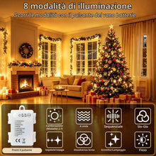 Carica l'immagine nel visualizzatore di Gallery, Luci LED Batteria, 2 Pezzi 5M 50LED Catena Luminosa per Interni e Esterni