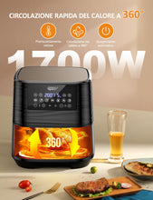 Carica l'immagine nel visualizzatore di Gallery, Innsky Friggitrice ad Aria 5,5 Litri, 1700W Friggitrice ad Aria Calda con 11 Programmi, Air Fryer con Funzione di Preriscaldamento, Sbrinamento, Keep Warm, Ricette Italiane