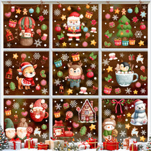 Carica l'immagine nel visualizzatore di Gallery, Adesivi Natalizi per Finestre,9 Fogli Vetrofanie Natalizie Riutilizzabili,Rimovibile Decorazioni Natalizie Vetrine Statici in PVC,DIY Stickers Natale Bambini per Addobbo Natale