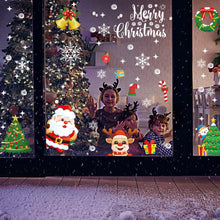 Carica l'immagine nel visualizzatore di Gallery, Moxled Adesivi Natalizi per Finestre, 162 Vetrofanie Natalizie con Fiocchi di Neve Renne Babbo Natale, Riutilizzabili Adesivo Statico PVC Adesivi per Decorazioni Natalizie Vetrine Porte Vetro Casa