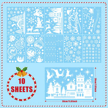 Carica l'immagine nel visualizzatore di Gallery, Baynetin Adesivi per Finestre di Natale, Bianche Vetrofanie Natalizie Finestre per Vetrine Removibili Stickers Natalizi Riutilizzabili, in PVC, per Natale Vetrofanie Decorazioni (10Fogli,245Pezzi)