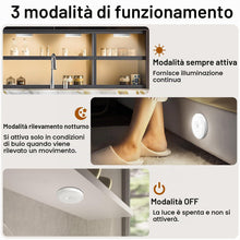 Carica l'immagine nel visualizzatore di Gallery, 6 Luci Notturne con Sensore di Movimento, Luce LED Ricaricabile USB, Illuminazione per Armadio, 3 Modalità, Sensore di M