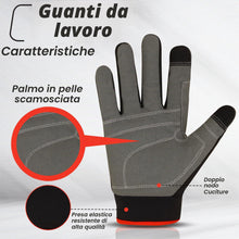 Carica l'immagine nel visualizzatore di Gallery, WFX Guanti da lavoro da uomo con touch screen, traspiranti, elastan, imbottiti, per lavorare con le nocche e il palmo de