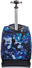 Carica l'immagine nel visualizzatore di Gallery, Invicta Trolley Scuola, Blu, Camo Shades, 2 in 1, Doppio Uso, Zaino con Carrello Fisso e Crossover System, Viaggio, Unisex