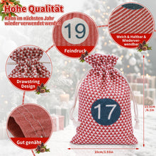 Carica l&#39;immagine nel visualizzatore di Gallery, CNMTCCO 2025 Calendario Dell&#39;avvento, 24 Calendario Avvento Fai Da Te, Sacchetti Calendario Avvento Vuoto da Riempire, Natale Bustine Calendario Avvento per Uomo Donna Bambini