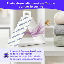Carica l'immagine nel visualizzatore di Gallery, Wolkenfeld Antitarme per Armadi Vestiti con Feromoni – 8 Trappole Adesive per Tarme dei Tessuti, Lana e Cashmere – Salva