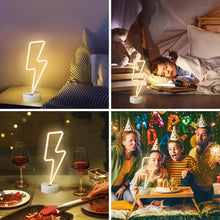Carica l'immagine nel visualizzatore di Gallery, Aslanka Luce notturna LED flash – USB/batteria, luce al neon per camera da letto, decorazione per bambini, decorazione s