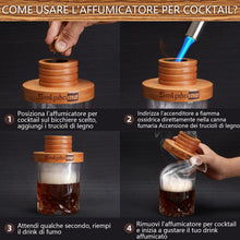 Carica l'immagine nel visualizzatore di Gallery, Kit per affumicatore per cocktail con torcia, kit per affumicatore Bourbon vecchio stile con quattro tipi di trucioli di