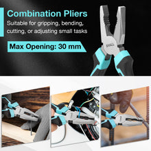 Carica l'immagine nel visualizzatore di Gallery, SHALL Set di 3 pinze, pinze a becco lungo 160 mm, pinza diagonale da 160 mm, pinza combinata da 180 mm con impugnatura m