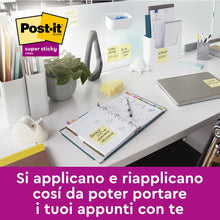 Carica l'immagine nel visualizzatore di Gallery, Post-It Foglietti Adesivi Super Sticky, Canary Yellow, 90 foglietti/blocchetto, 4+2 gratis, Giallo - Foglietti Post-it ad alta aderenza per appunti e promemoria