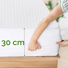 Carica l'immagine nel visualizzatore di Gallery, Coprimaterasso Premium Impermeabile 160 x 200 cm, Fino a 30 cm, Bianco