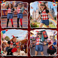 Carica l'immagine nel visualizzatore di Gallery, Costume da Clown, costume da cosplay con parrucca, camicia, pantaloncini e accessori per Halloween e Carnevale Cosplay