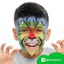 Carica l'immagine nel visualizzatore di Gallery, Snazaroo Animal World, kit per pittura viso per bambini e adulti, 8 colori, 13 pezzi, pennello, spugna, guida, a base d'