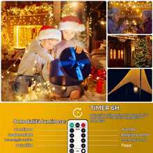 Carica l'immagine nel visualizzatore di Gallery, Bigzom 100LEDs Catena Luminosa Interno, 11M Indoor Decoration USB Luce di stringa bianca calda, 8 modalità e funzione ti