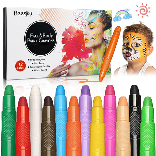 Truccabimbi, 12 Body Painting Colori, Face Painting Bambini, Trucchi Truccabimbi, Colori per Pancia Gravidanza Sicuro, per Carnevale e Cosplay, Face Paint Lavabili, Per Bambini per Natale Halloween