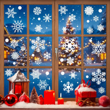 Carica l&#39;immagine nel visualizzatore di Gallery, Niviy 6 Fogli Vetrofanie Natalizie, 247 Pezzi Vetrofanie per Finestre Riutilizzabile con Fiocchi di Neve,Adesivi Autoadesivi Adesivi per Finestre di Natale, Decorazioni Natalizie