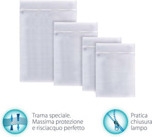 Carica l'immagine nel visualizzatore di Gallery, Domopak Living Set 4 Sacchetti Salvabucato, Reti per Lavatrice con Cerniera, 50x70/35x50/30x40 (2pcs) cm, Bianco