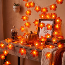 Carica l'immagine nel visualizzatore di Gallery, KATELUO Catena Luminosa Autunnale a Batteria, 3 Metri 20 LED Foglia d'Acero Ghirlanda Luci, Foglie di Acero Luci, Hallow