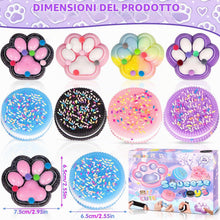 Carica l'immagine nel visualizzatore di Gallery, 4Pezzi Squishy Zampa di Gatto, 4Pezzi Biscotto per Alleviare lo Stress, Taba Squishy Kit, Kawaii Squeeze Toys, Antistres