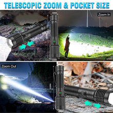 Carica l'immagine nel visualizzatore di Gallery, Torcia LED Ricaricabile 90000 lumen, Torcia LED Potente Tattica Ad Alto Lumen, Torcia Ad Alta Potenza, Super Luminosa, R