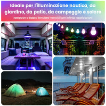 Carica l'immagine nel visualizzatore di Gallery, Lampadine LED 12V E27 6W Bianco Freddo 6000K+RGB, 2 pezzi