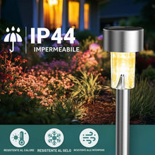 Carica l'immagine nel visualizzatore di Gallery, GIGALUMI - Luci solari per esterni, confezione da 12, in acciaio inox, impermeabili, LED, per giardino, cortile, prato, 