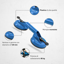 Carica l'immagine nel visualizzatore di Gallery, Hogert Technik HT4B316 Sollevatore a ventosa Blu