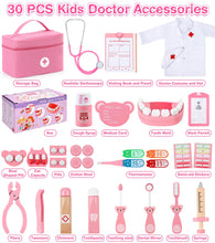 Carica l&#39;immagine nel visualizzatore di Gallery, Ophy Valigetta Dottore Bambini, kit Dottoressa Bambina per Ragazze e Ragazzi di 3, 4, 5Anni, Kit Medico Giocattolo con Stetoscopio, Kit Dottore Bambino,Gioco di Ruolo per bambina estivo Performance