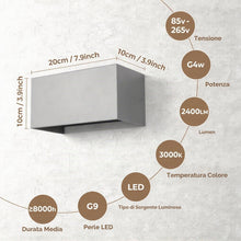Carica l'immagine nel visualizzatore di Gallery, ENCOFT 24W LED Lampada da parete Esterno Interno, Lampadina Sostituibile G9