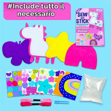 Carica l'immagine nel visualizzatore di Gallery, EZCRA Kit Cucito Bambina 4-8 Anni, 4 Progetti in Feltro con Unicorno