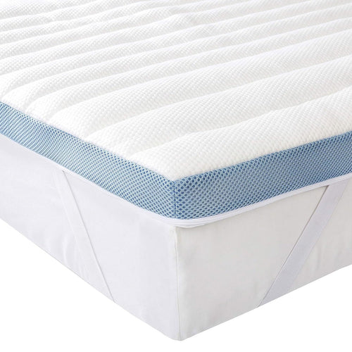 Amazon Basics - Topper Matrimoniale 160 x 190 cm in Memory Foam, 5 cm Coprimaterasso con Angoli Elastici, Bianco