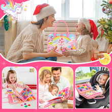 Carica l'immagine nel visualizzatore di Gallery, Gontence Busy Board per Bambini | Giochi Montessori per 2 3 4 5 Anni Tavola Sensoriali per Giocattoli attività Giocattolo Educativo per Apprendere Le Abilità di Base della Vita Unicorno, Rosa