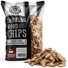Carica l'immagine nel visualizzatore di Gallery, Chips CILIEGIO - CHERRY - Legna per affumicatura HARDCORE BARBECUE - Pezzi di legno per affumicare - Circa 500-700 gr