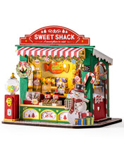 Carica l'immagine nel visualizzatore di Gallery, ROBOTIME Kit Casa delle Bambole in Miniatura DIY-Casa di Dolci di Natale, Kit Modello in Legno con Luci LED, Modellismo da Costruire Adulti, Decorazione per la Casa e Regalo di Natale