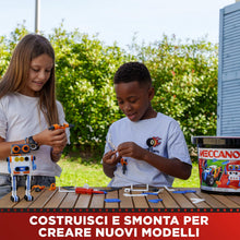 Carica l'immagine nel visualizzatore di Gallery, BANDAI - Meccano Junior Barile 150 pezzi - Kit di Costruzione 5 Modelli, 2 attrezzi, istruzioni, secchio con manico - Ki