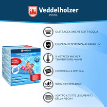 Carica l&#39;immagine nel visualizzatore di Gallery, Veddelholzer Set per la riparazione della piscina Nastro impermeabile subacqueo 10 cm x 150 cm Nastro sigillante trasparente, nastro flessibile, strumento per la riparazione della piscina