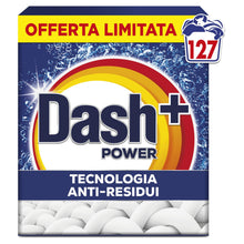 Carica l'immagine nel visualizzatore di Gallery, Dash Detersivo Lavatrice Per Bucato In Polvere, 127 Lavaggi, Tecnologia Anti Residui, Rimuove le Macchie, Efficace anche