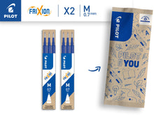 Carica l'immagine nel visualizzatore di Gallery, Pilot FriXion, 2 set da 3 Ricariche per penna cancellabile Frixion Ball e Frixion Ball Clicker, Colore Blu, Punta Media
