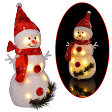 Carica l'immagine nel visualizzatore di Gallery, Bambelaa! Pupazzo di neve con luce LED, rosso, decorazione natalizia illuminato, 42 cm, funzionamento a batteria