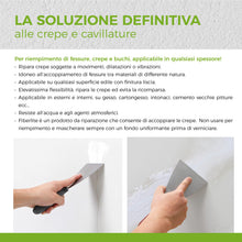 Carica l'immagine nel visualizzatore di Gallery, Stucco fibrato in Pasta per Muro – Aguaplast Fiberlite Pronto all’Uso – Ripara Crepe e cavillature su Pareti e Cartonges