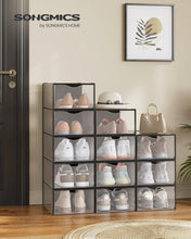 Carica l'immagine nel visualizzatore di Gallery, SONGMICS Scatole Contenitori per Scarpe, 12 Pezzi, 33,2 x 23 x 14,5 cm