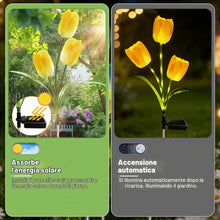 Carica l'immagine nel visualizzatore di Gallery, VEEKAY Luci Solari da Giardino,4 Pezzi Tulipano Luce Solare Esterno, Luce Solare LED Esterno,IP65 Impermeabile Lampade S